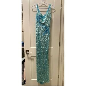 Clarisse Teal Sequinned Gown / Formal Dress